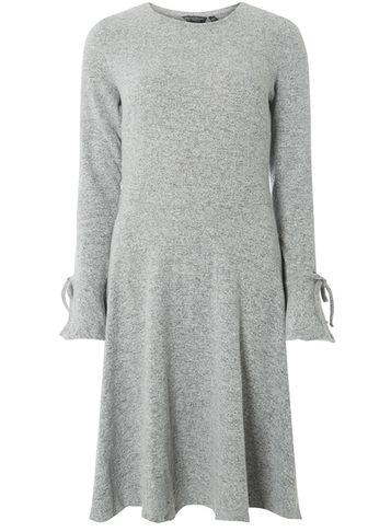 Dorothy Perkins *tall Grey Tie Sleeve Brushed Skater Dress