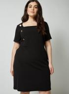 Dorothy Perkins *dp Curve Black Button Side Bodycon Dress