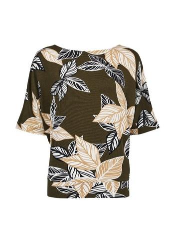 Dorothy Perkins Khaki Leaf Print Batwing T-shirt