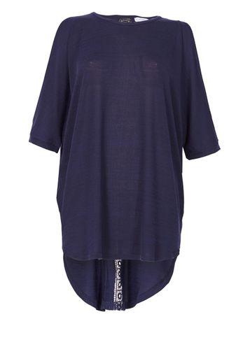 Dorothy Perkins *blue Vanilla Navy Cold Shoulder Batwing Top