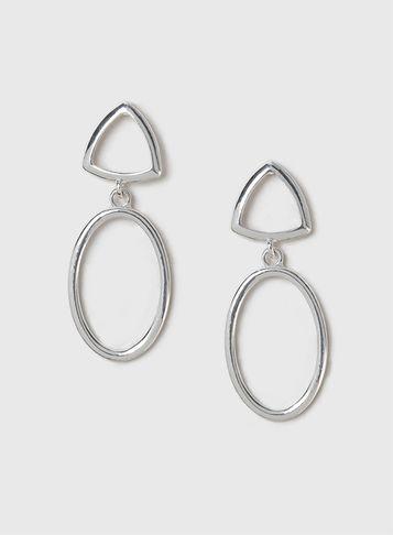 Dorothy Perkins Silver Mixed Shape Drop Earrings