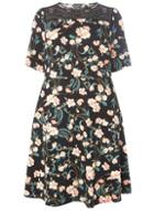 Dorothy Perkins Dp Curve Multi Floral Lace Yoke Fit And Flare Dress