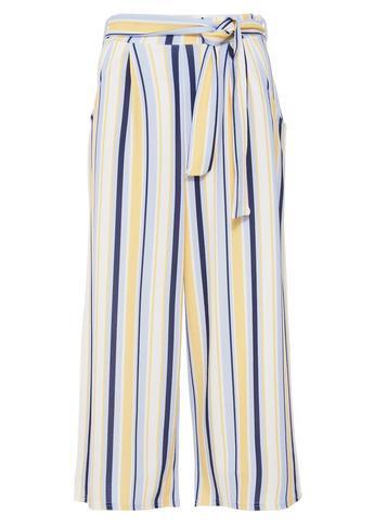 Dorothy Perkins *quiz Cream And Lemon Striped Trousers
