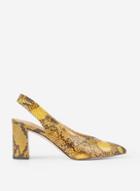 Dorothy Perkins Yellow Snake Print Everley Court Shoes