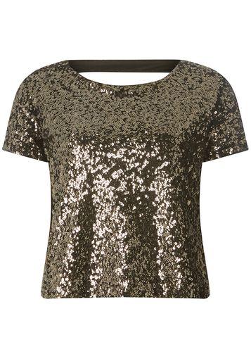 Dorothy Perkins *vero Moda Black Cropped Sequin Top