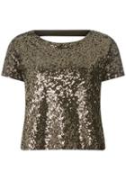 Dorothy Perkins *vero Moda Black Cropped Sequin Top
