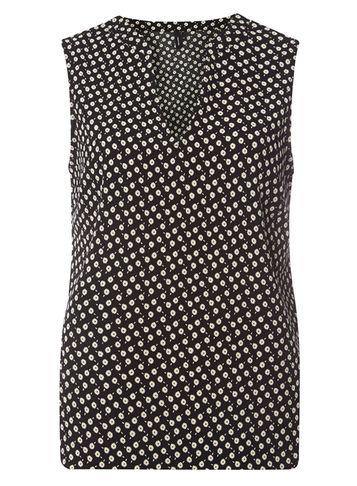Dorothy Perkins *vero Moda Black Daisy Print V-neck Top