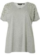 Dorothy Perkins *dp Curve Grey Metal Ball Jersey T-shirt