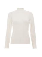 *quiz White Long Sleeve Turtle Neck Top