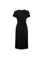 Dorothy Perkins Black Keyhole Pleated Midi Dress With Pleated Skirt