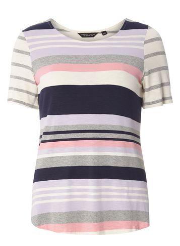 Dorothy Perkins Lilac And Pink Curve Hem Tee