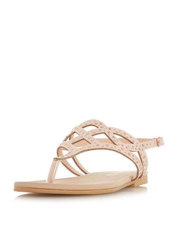 Dorothy Perkins *head Over Heels By Dune Nude 'loula' Flat Sandals