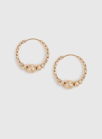 Dorothy Perkins Gold Graduated Ball Hoop Earrings