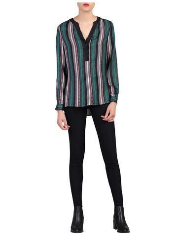 Dorothy Perkins *jolie Moi Green Multi Striped Blouse