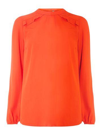 Dorothy Perkins *tall Orange Frill Shoulder Top