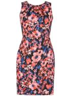 Dorothy Perkins *izabel London Red Floral Print Bodycon Dress