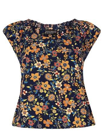 Dorothy Perkins Navy Floral Gypsy Top