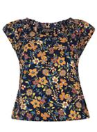 Dorothy Perkins Navy Floral Gypsy Top
