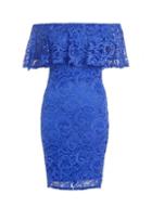 Dorothy Perkins *quiz Blue Lace Bardot Bodycon Dress