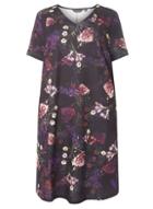 Dorothy Perkins Dp Curve Purple Floral Print Shift Dress