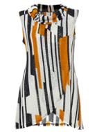 Dorothy Perkins *quiz Navy Mustard Cowl Neck Top