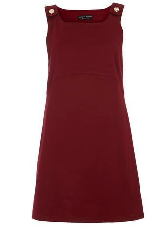 Dorothy Perkins Wine Ponte Pinny Dress