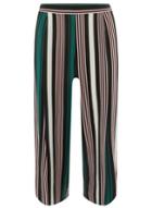 Dorothy Perkins Petite Green Striped Cropped Trousers