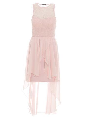 Dorothy Perkins *quiz Pink Lace Dip Hem Skater Dress