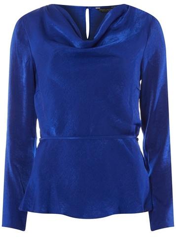 Dorothy Perkins *cobalt Cowl Neck Top