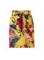 Dorothy Perkins Yellow Tropical Print Tie Mini Skirt
