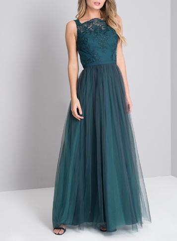 Dorothy Perkins *chi Chi London Green Embroidered Bodice Maxi Dress