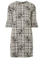 Dorothy Perkins Grey Floral Print Jacquard Shift Dress
