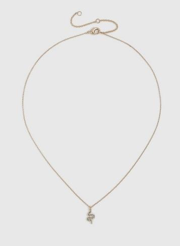 Dorothy Perkins Gold Snake Rhinestone Ditsy Necklace