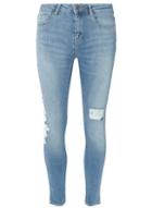 Dorothy Perkins Mid Wash 'darcy' Lace Applique Ankle Grazer Jeans
