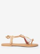 Dorothy Perkins Nude 'marbella' Tasselled Flat Sandals