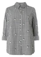 Dorothy Perkins *dp Curve Monochrome Ditsy Embroidered Gingham Shirt
