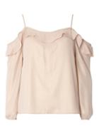 Dorothy Perkins Rose Gold Shimmer Strappy Cold Shoulder Top