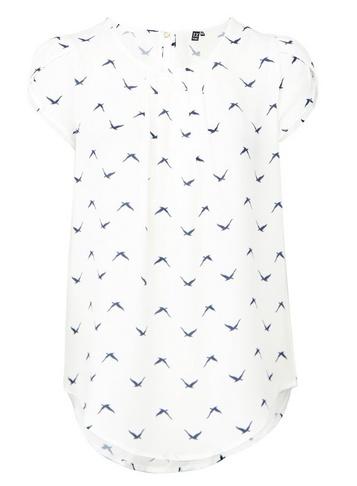 *izabel London White Swallow Print Top
