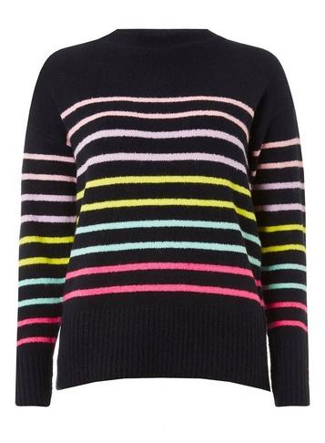 Dorothy Perkins Navy Stripe Crew Neck Jumper