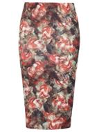 Dorothy Perkins Multi Floral Scuba Pencil Skirt