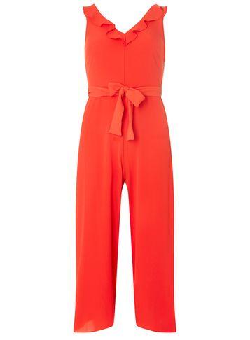 Dorothy Perkins Red Ruffle Strap Culottes Jumpsuit