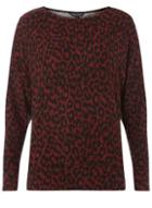 Dorothy Perkins Berry Leopard Print Batwing Sleeve Top