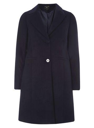 Dorothy Perkins Navy Single Breasted Coat