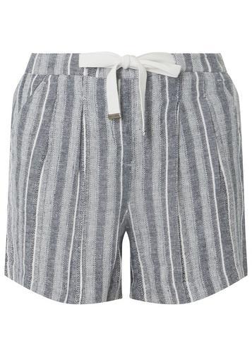 Dorothy Perkins *tall Black Striped Linen Shorts
