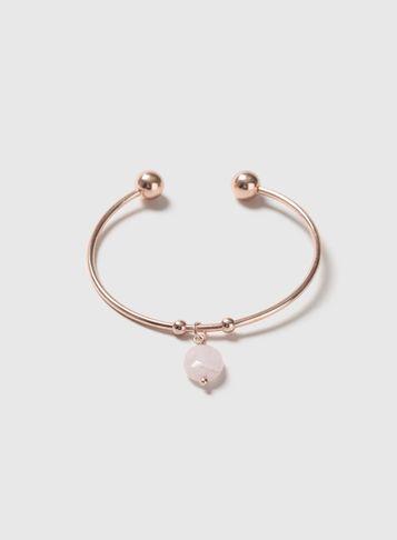 Dorothy Perkins Rose Gold Defined Semi Precious Drop Bangle