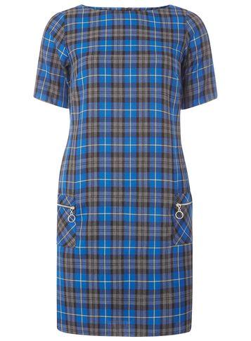 Dorothy Perkins *tall Cobalt Check Shift Dress