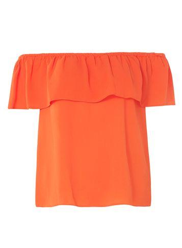 Dorothy Perkins Coral Ruffle Bardot Top