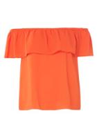 Dorothy Perkins Coral Ruffle Bardot Top