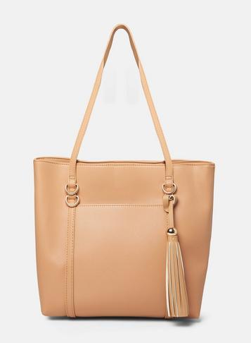 Dorothy Perkins Camel Landscape D-ring Tote Bag