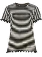 Dorothy Perkins Black Striped Pom Pom Trim T-shirt